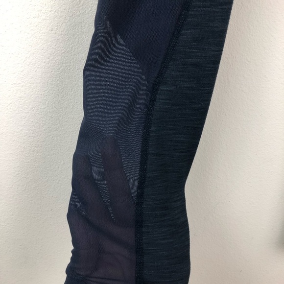 Zella by Nordstrom Navy athletic running leggings with mesh detail down leg - Picture 6 of 14